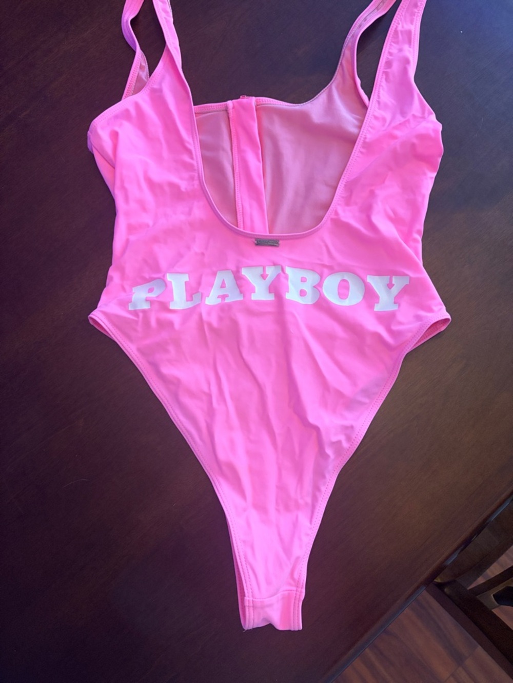 PLAYBOY Hot Pink One-Piece Bodysuit with White Logo
